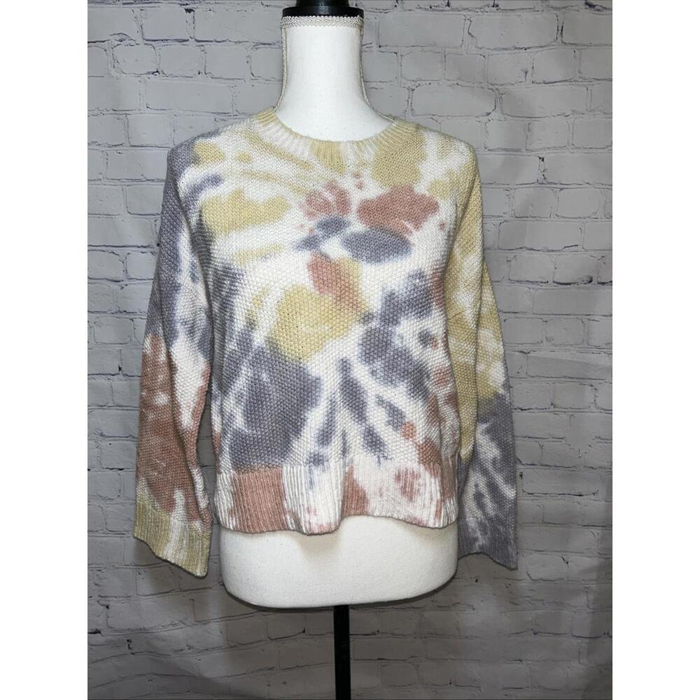 Madewell Tie-Dye Westford Pullover Sweater Pastel Cotton Small Artsy Boho Boxy